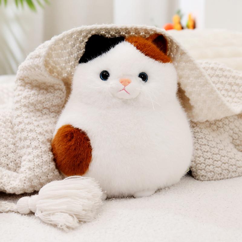 Non-Toxic Kawaii Animal Round Cat Plush Toys Chubby Creative Cats Dolls Cute Birthday Gifts Room Decoration