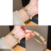 18k Gold Plated Zirconia Hollow Cuff Bracelet For Women Fashion Jewelry