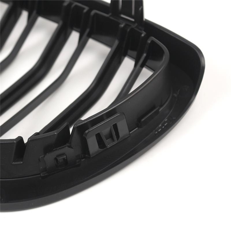 L10A Front Kidney Grille Gloss Black Double Lines Hood Grilling For BMW 3 Series E92 E93 Coupe 2006-2010 Part Number 51137157277
