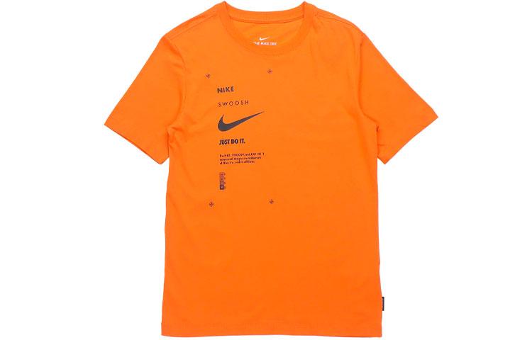 

Nike Sportswear Club T Shirts Men s Orange Crew Neck Moderate Straight Fit DJ5374-801 M