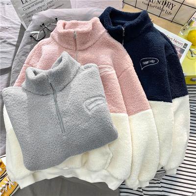 Sudadera para mujer, de algodón polar grueso, holgada, holgada, de gran tamaño, cómoda, de cuello alto, informal, tipo jersey