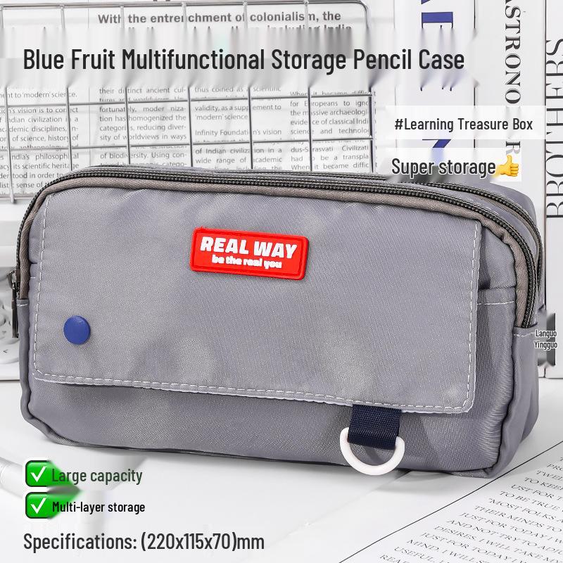 Large Capacity Blue Transparent Ita Pencil Case - Stylish and Functional for Students