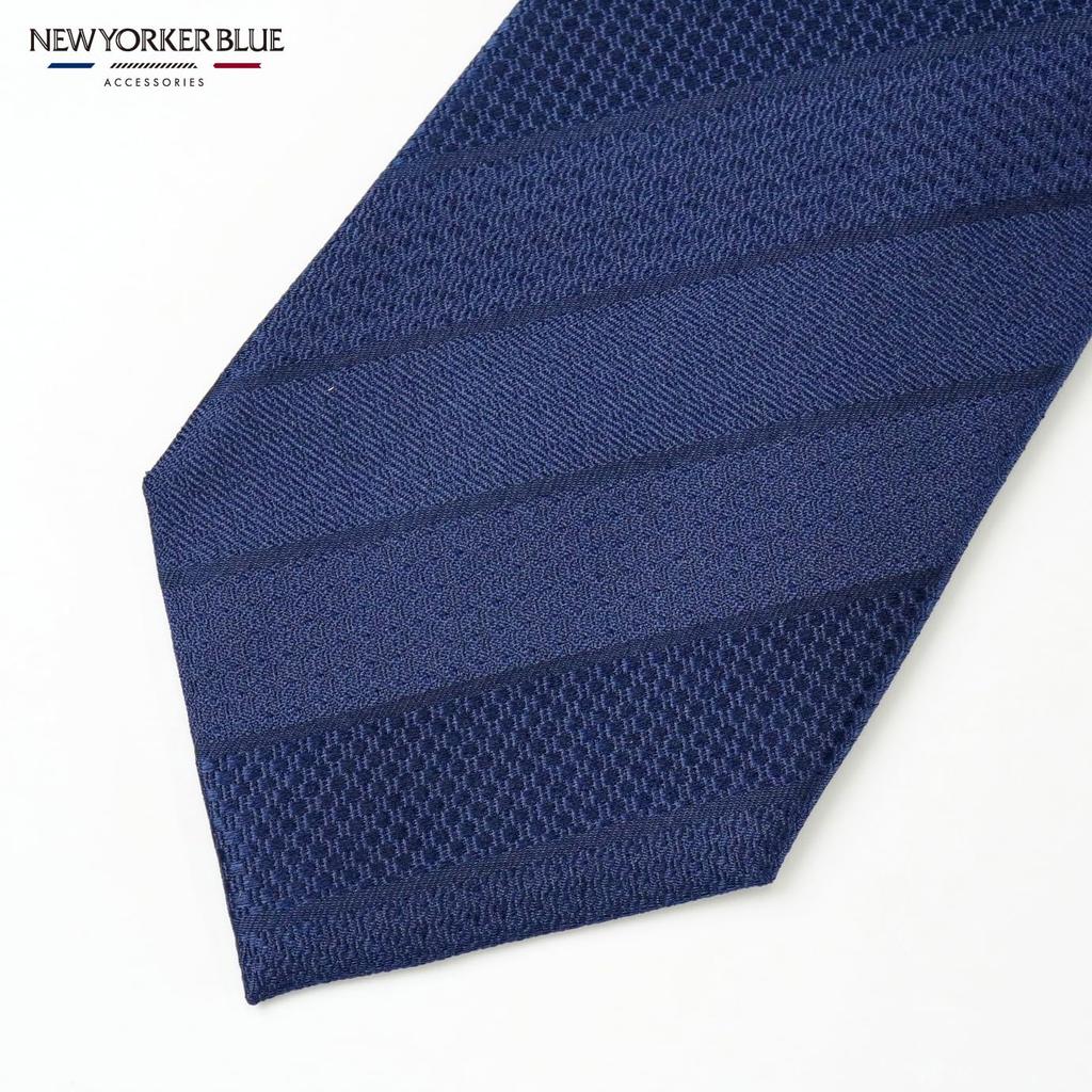 [New Yorker Blue] Solid Pattern Tie NB917348 Navy, One Size Fits All, Business Suit Style, Gift