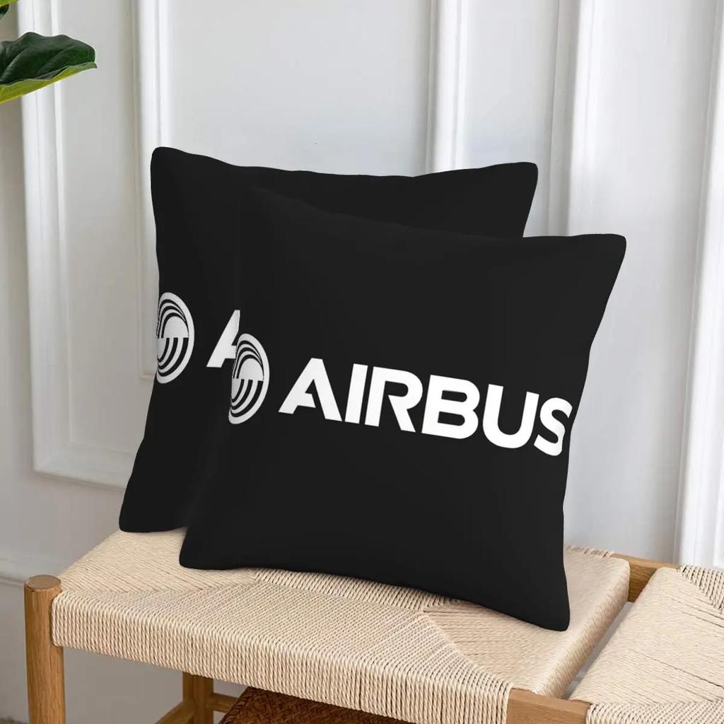 Airbus Logo White 2 Pcs Square Pillowcase Pillow Cover Cushion Decor Comfort Throw Pillow For Home Car