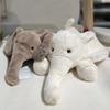 Ins Soft And Realistic Grey And White Elephant Plush Toy For Babies And Kids