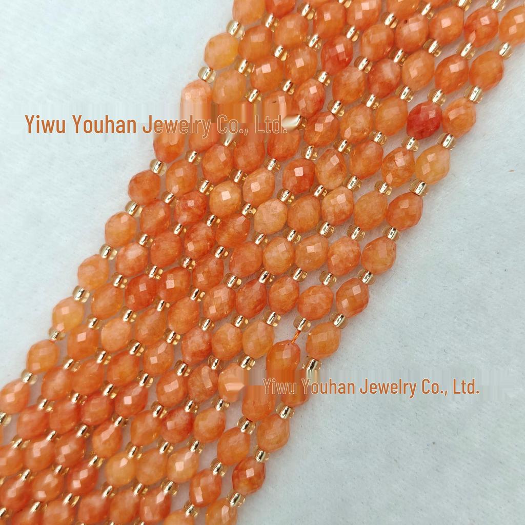 Handgefertigte facettierte Naturstein-Reiskörner, 6-8-10 mm für DIY-Schmuck