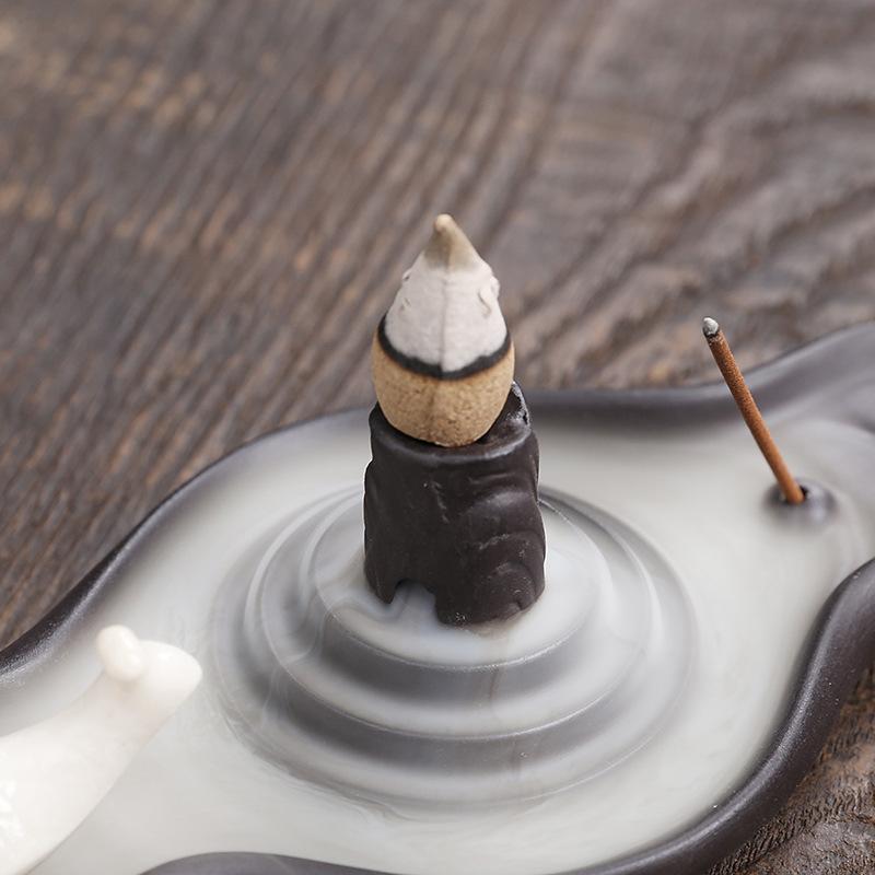 Purple Sand Backflow Incense Burner Home Decoration, Creative Snail Backflow Incense Holder Thread Incense Stick Incense Burner