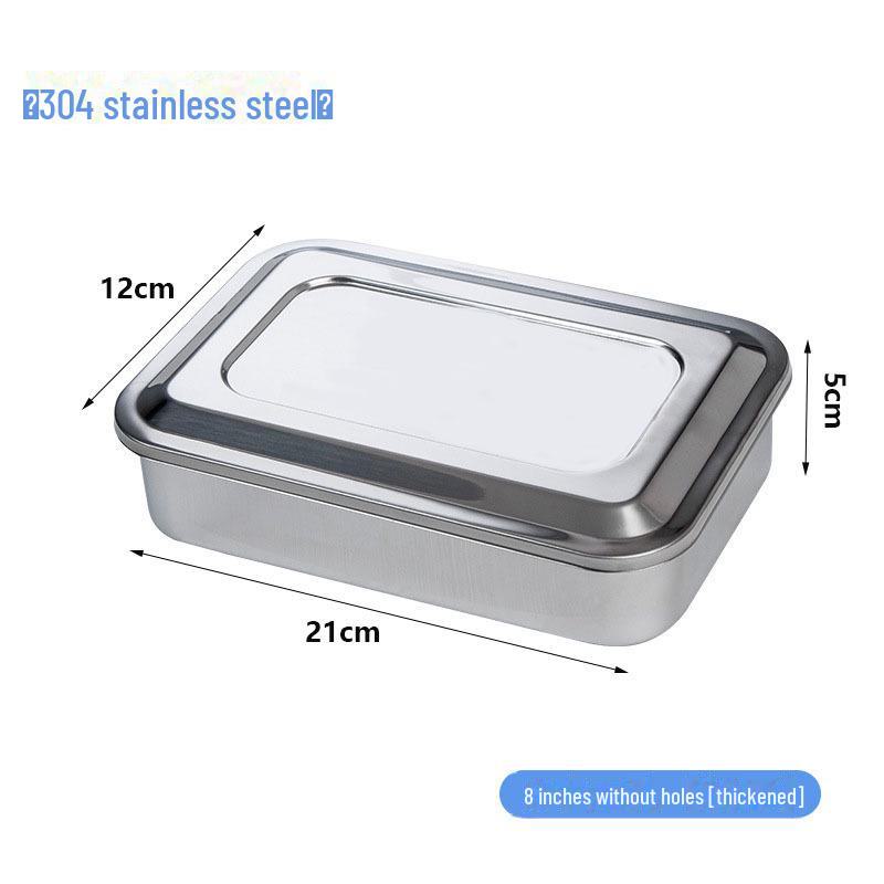 Dezinfekční podnos z nerezové oceli s otvory a krytem, ​​čtvercový podnos na nástroje pro vysoké teploty