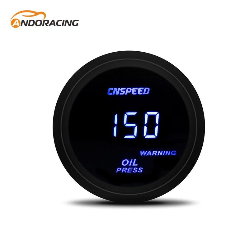 CNSPEED 2" 52mm Auto Digital Display Oil Pressure Gauge 0-150Psi Blue Led Light Oil Press Gauge & Oil Pressure Sensor Car Meter