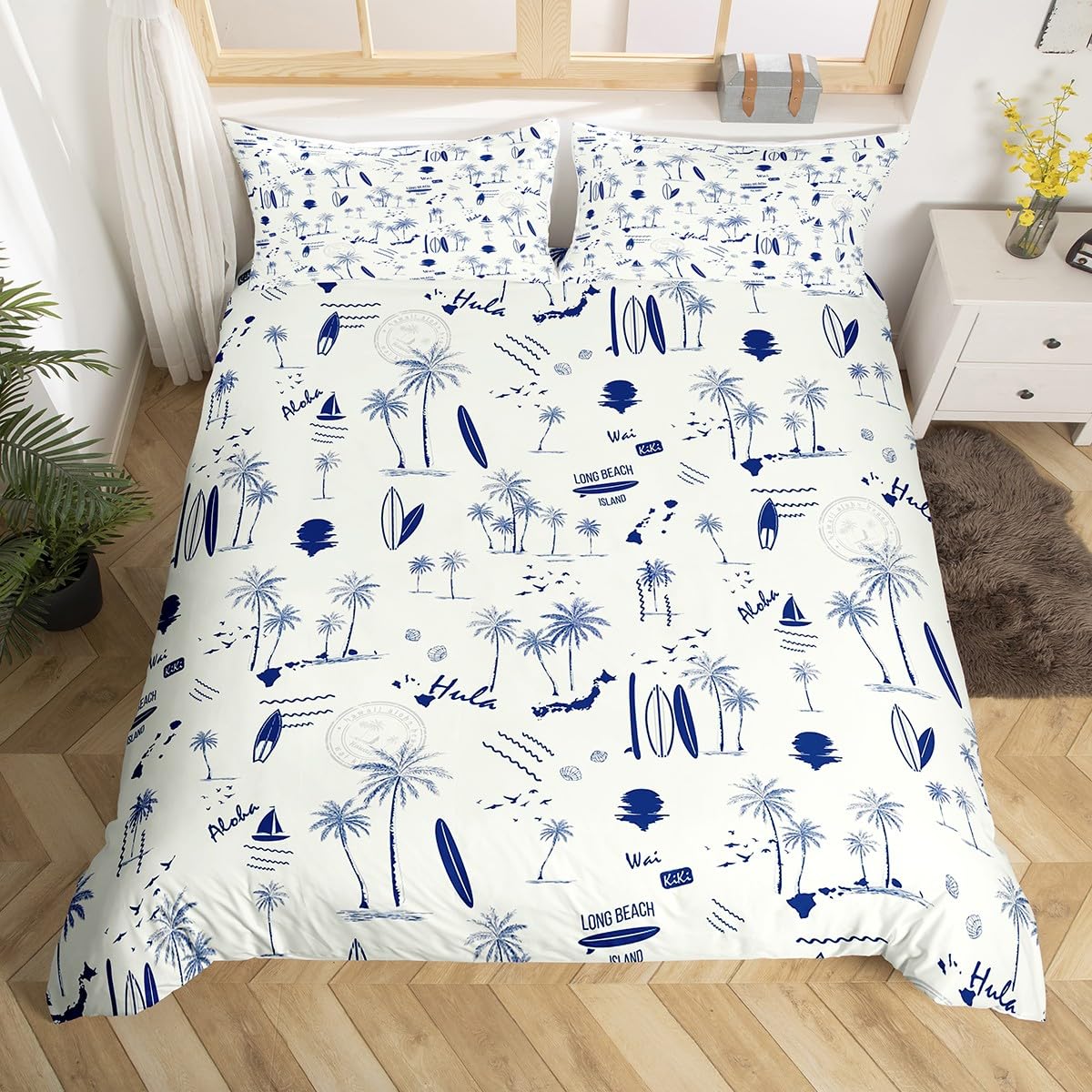 

Comforter Ocean Sea Beach Bedding Set Queen Set Size For Kids Girls Boys Adults Room Decor Sketch Quilt Printing 3 Pcs Comforter (quilt)-EU Single(135*200cm)3pcs