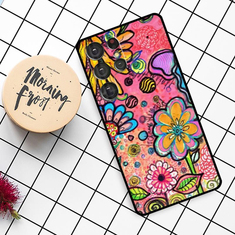 70s Hippie Psychedelic Floral Flowers Case For Samsung Galaxy S24 FE S21 S22 S23 S25 Ultra S9 S10 Plus S20 S25 FE Phone Cover