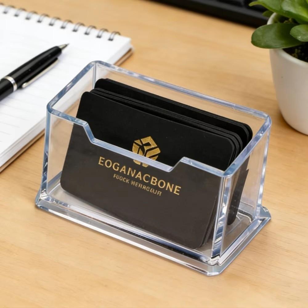 Single Layer Business Card Display Stand Clear Acrylic Visiting Card Organizer  Hotel Desktop