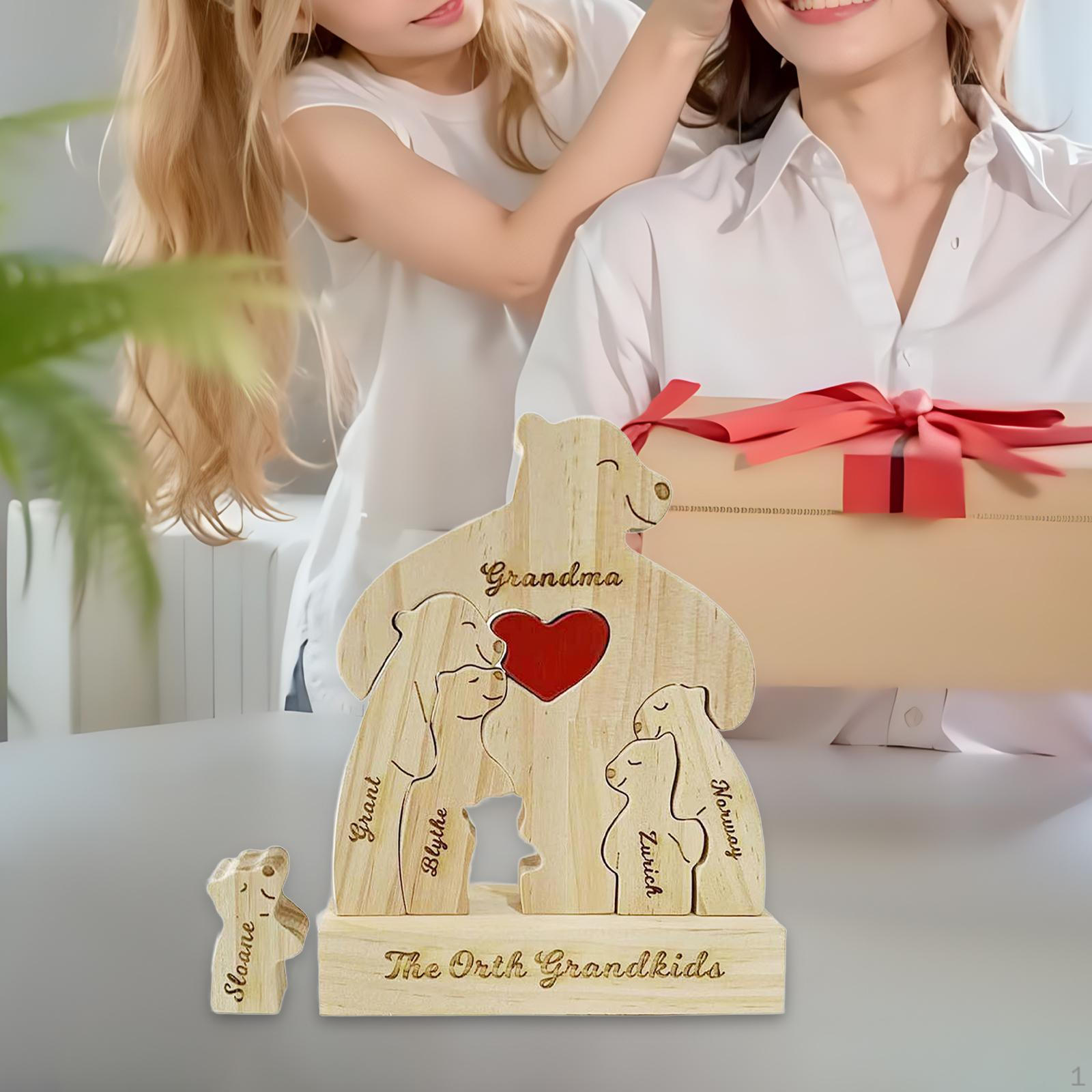 

Bear Family Wood Puzzle, Commemorative Jigsaw Pieces, Ornament