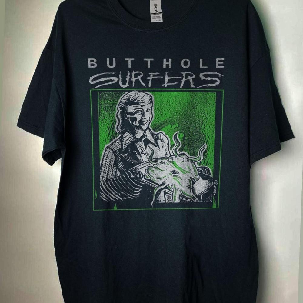 butthole surfers rock tour concert short sleeve black color shirt KV32524 Unisex T-Shirt XXL