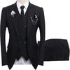 Men's Slim Fit Three-Piece Suit for Wedding, Groom, Business, or Banquet