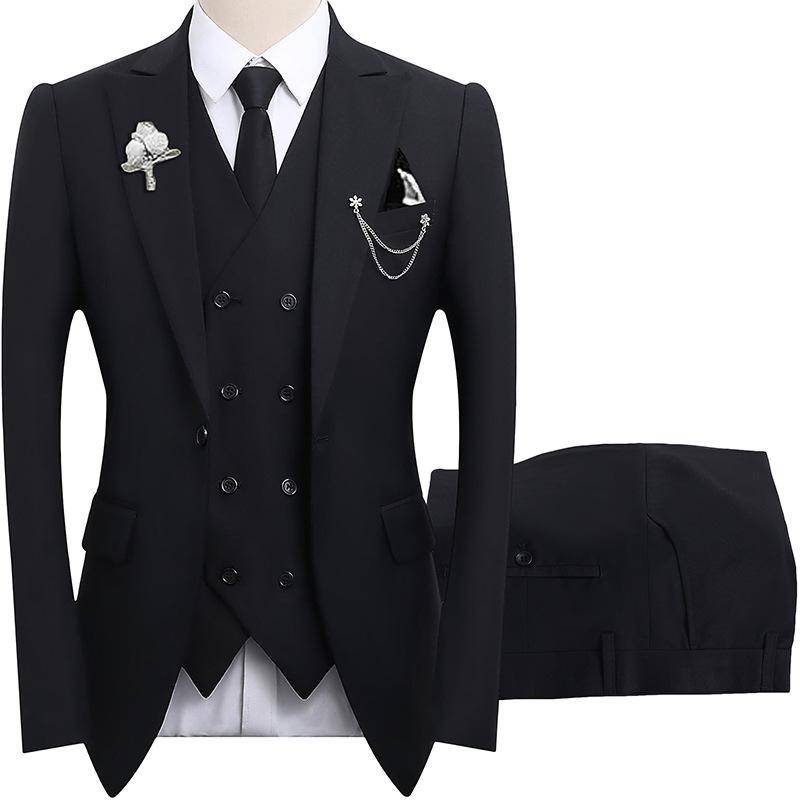 Men's Slim Fit Three-Piece Suit for Wedding, Groom, Business, or Banquet