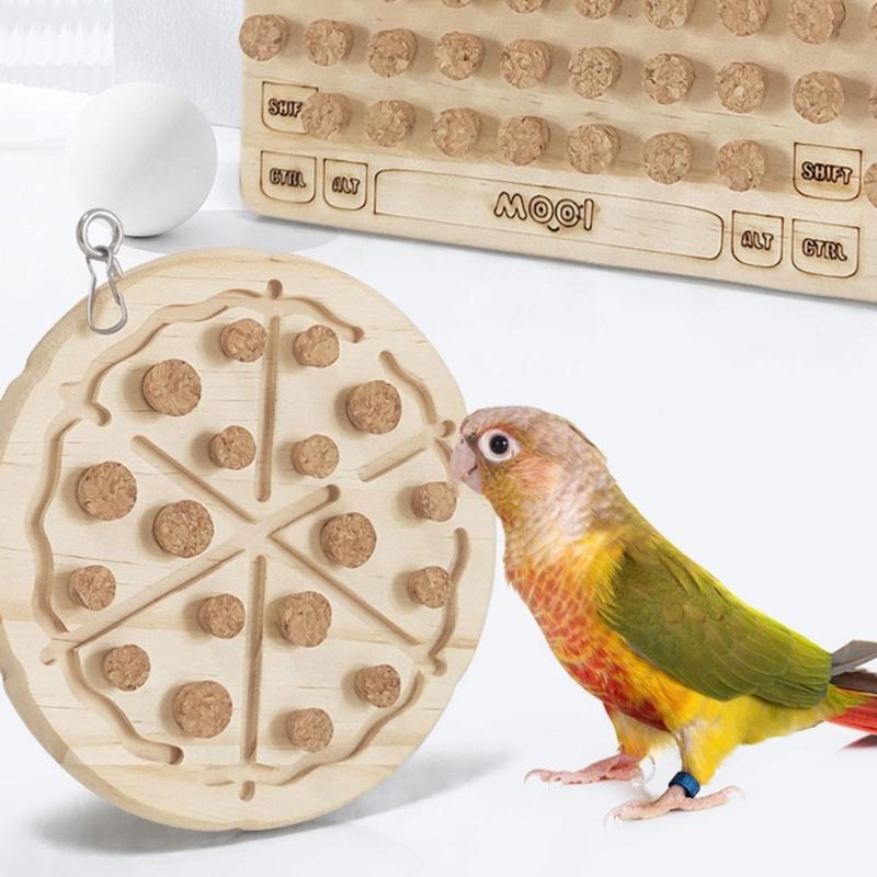Bird Block Pecking Toy Bird Grinding Cork Toy Standing Perches for Small Large Bird Birdcages Decors Molar Toy
