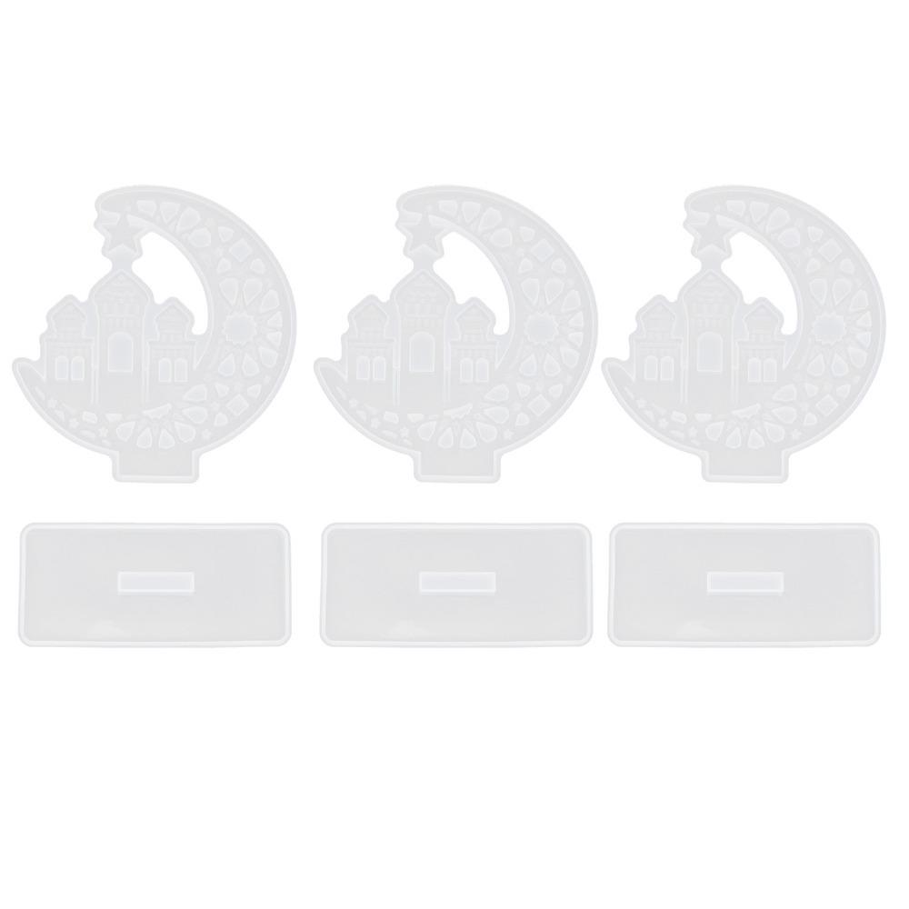 

6pcs Resin Jewelry DIY Silicone Resin Mould White With Base Silicone Crystal Castle Mould Unique DIY Table Decoration Crafts