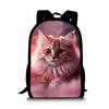 Zaino a strato singolo con stampa di gatti carini per ragazzi e ragazze Migliori regali Borsa scolastica a cartone animato piatto 2D per bambini Borse