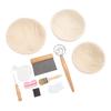 Bread Proofing Basket 20CM 22.5CM 25CM with Bread Cutter Carving Knife Round Rattan Bread Baking