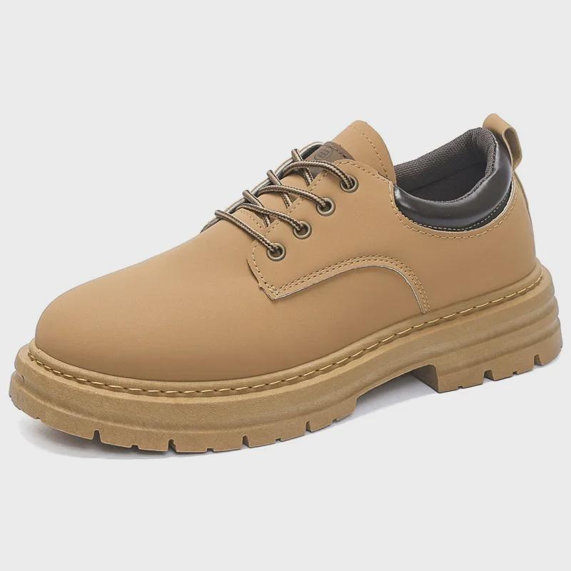 Durable Men's Retro British Style Martin Boots - 2024 Spring/Summer, Versatile Low-Top with Thick Soles.