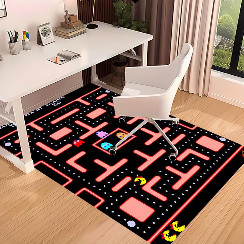 P-PacMan Game Printed Absorbent Washable Carpet, Non-Slip Bathroom Mats, Kitchen Rugs, Yoga Mat,Living Room Entrance, Camping Picnic Rugs