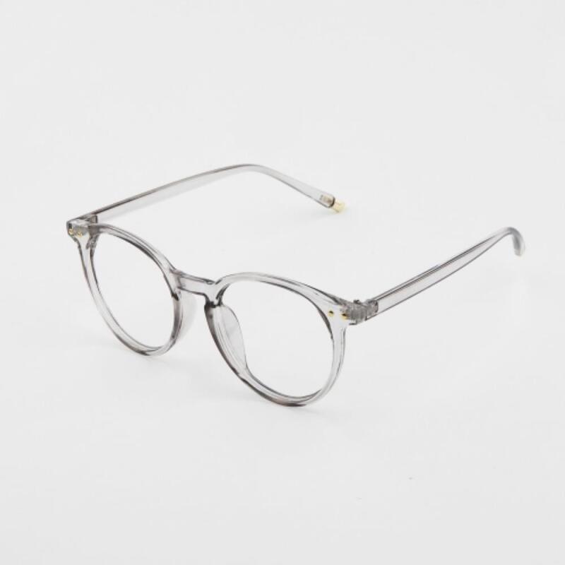 Men s and Women s Round Street Fashion Transparent Glasses Frames G1198_Black