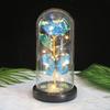 Eternal Rose Glass Cover Ornament Christmas Valentine's Day Gift LED Butterfly Atmosphere Light Window Decoration