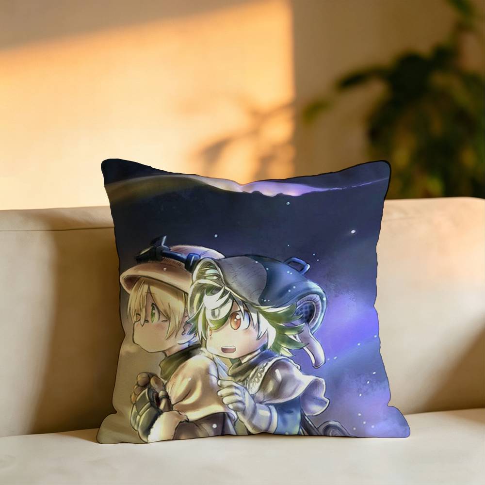 Anime MMade in Abyss Pillow Case Square DoubleSided Sofa Cushion Cover Bedroom Bedside Pillow