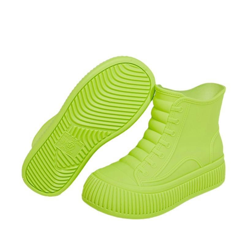 

Японская модная дождевая обувь женские короткие велюровые резиновые сапоги с нескользящей водонепроницаемой подошвой водная обувь 40