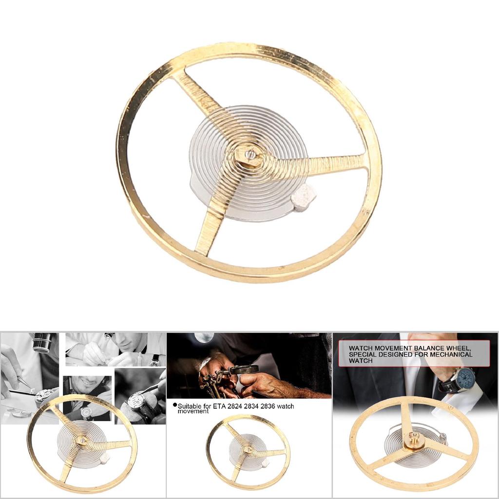 Movement Parts Balance Wheel Fit for ETA 2824 2834 2836 Watch Movement (Plastic Box Package)