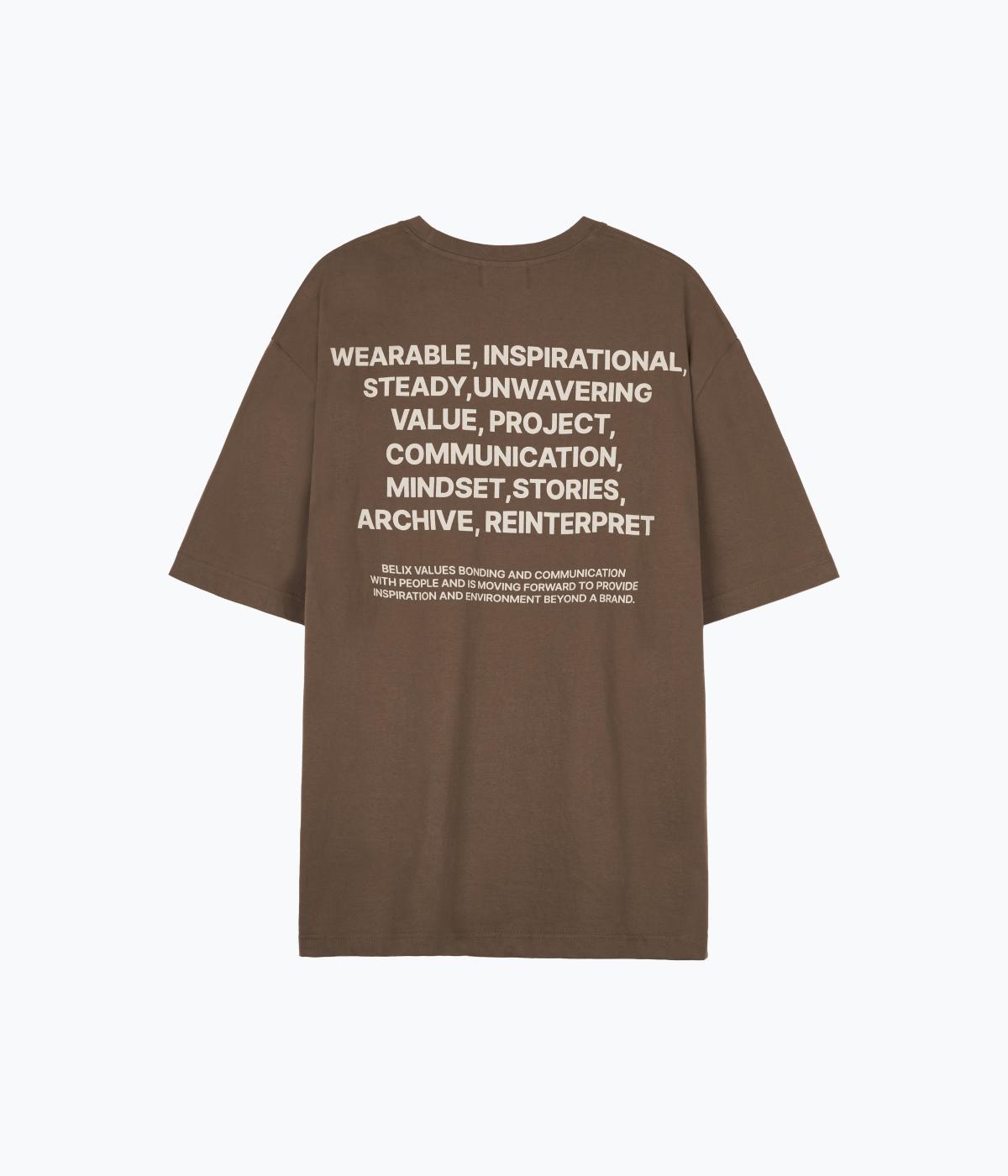 Belix Oversized Identity T-Shirt (Brown) M