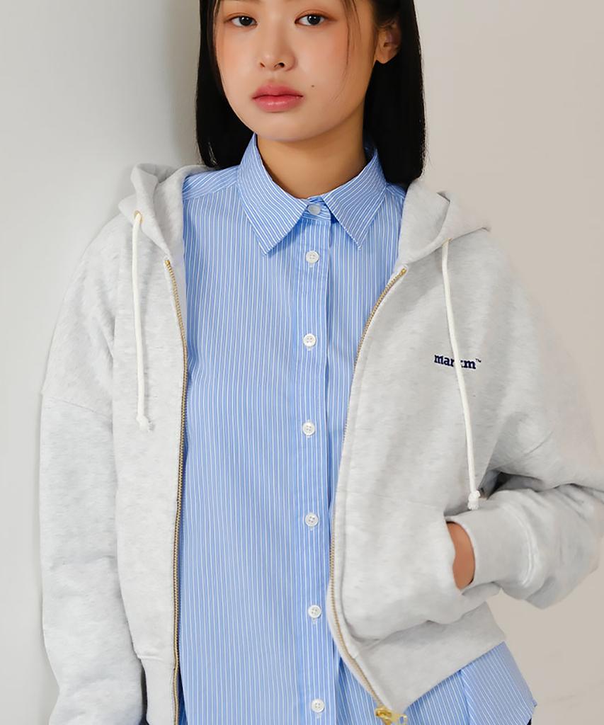 MARKM Women'S Small Logo Crop Zip-Up Hoodie (Mjibi8652)