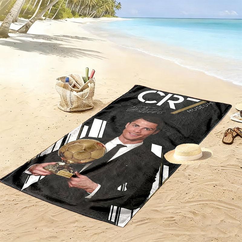 CR7 Print Strandtuch, Großes Weiches Schnelltrocknendes Handtuch für Strand Camping Schwimmen