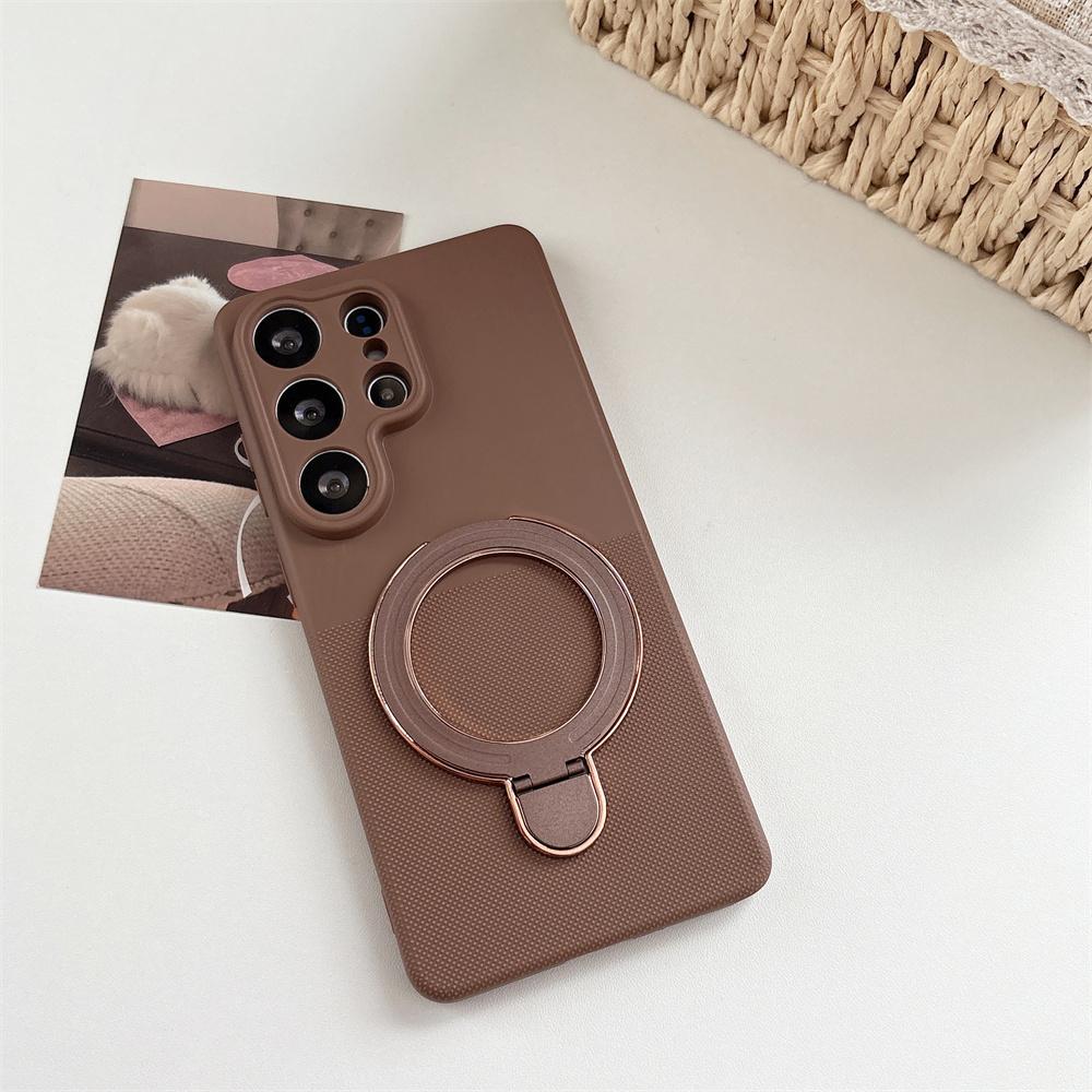 Simple Matte Dot Texture Mobile Phone Case for SamSung Galaxy S26 Ultra S25 A57 A56 Ring Stand Holder Skin Feel Protection Cover