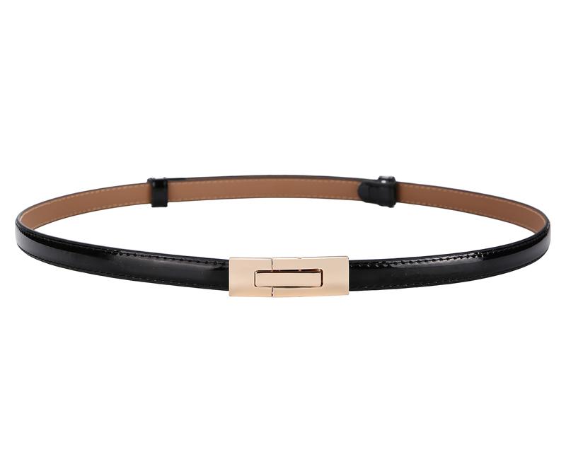Dames Skinny Lederen Riem voor Jurk Verstelbare Elastische Dunne Taille Cincher met Legering Gesp voor Dames Bruidsjurk Decoratie 95cm