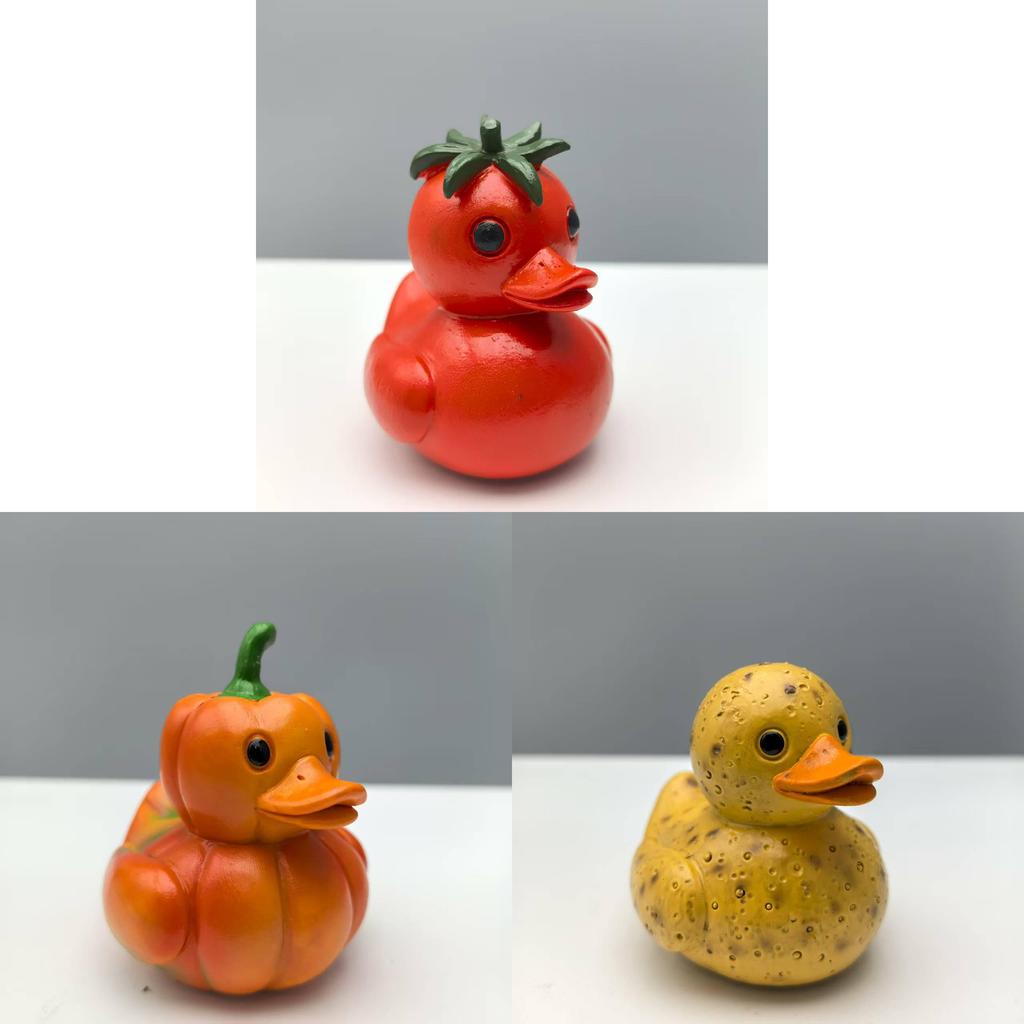 Whimsical Vegetable Duck Resin Sculpture For Home Decor And Collectors
