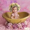 Newborn Photography Props Handmade Colorful Flower Bonnet Studio Shooting Posing Accessories Soft Photo Hat For Infant Baby Use