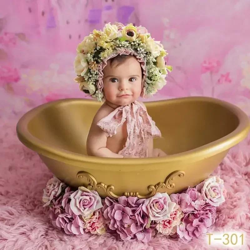 Newborn Photography Props Handmade Colorful Flower Bonnet Studio Shooting Posing Accessories Soft Photo Hat For Infant Baby Use