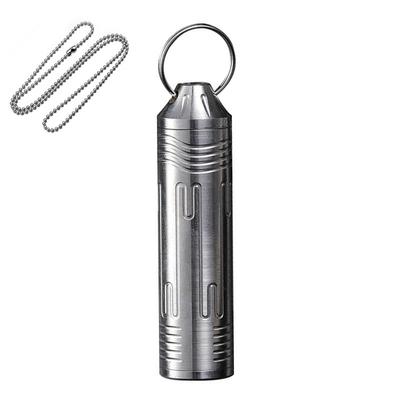 Titanium Alloy Sealed Capsule with Necklace Waterproof Pill Case Outdoor Home Firstaid Pendant Survival Bottle Container