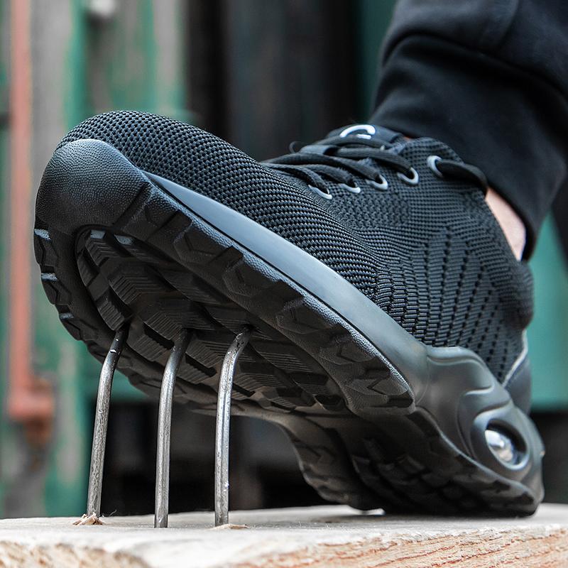 Summer Air Cushion Work Safety Shoes For Men Women Breathable Work Sneakers Steel Toe Shoes Anti-puncture Safety Protective Shoe