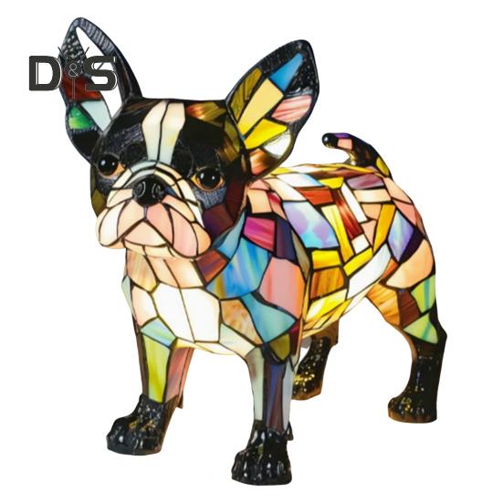 Stolní lampa Corgi Retro mořená pryskyřičná noční lampa s motivem psa LED stolní lampa pro domácí noční stolek dekorace milovníky psů dárek