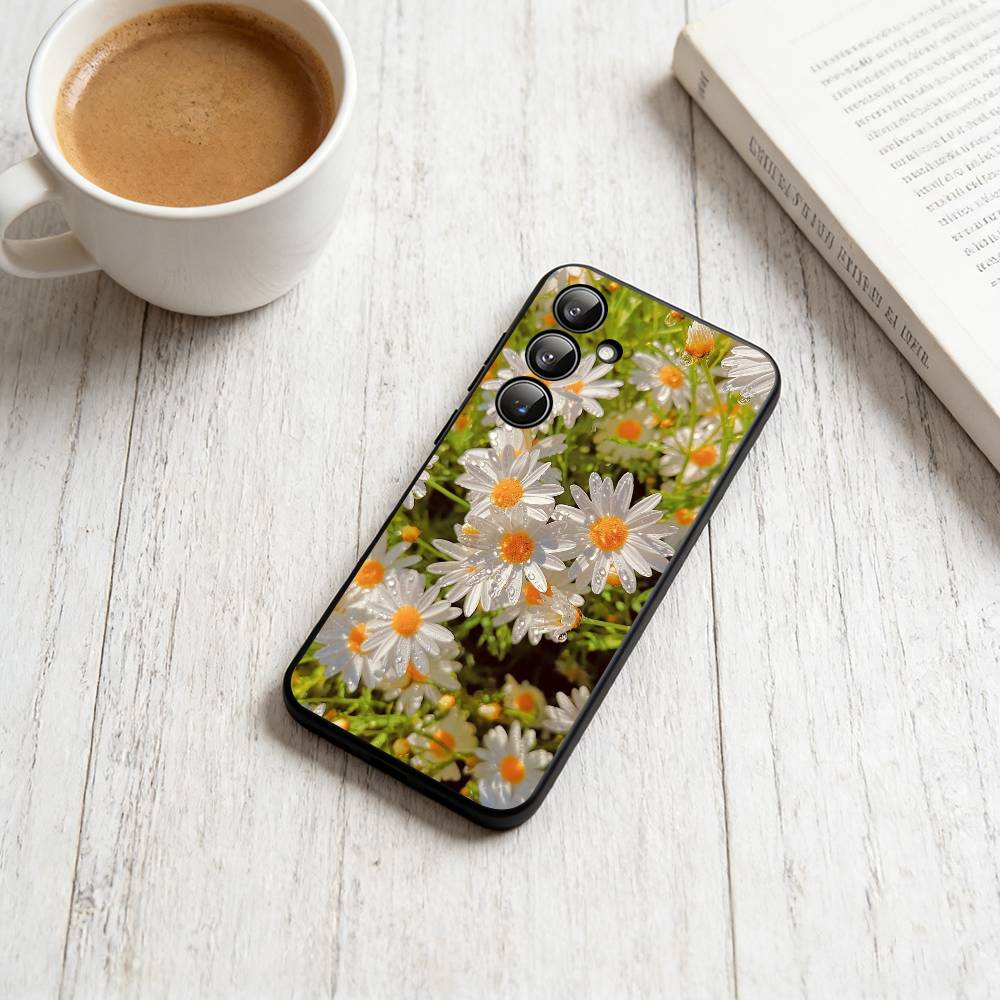 daisy Phone Case For Samsung Galaxy A73,A72,A71,A70,A53,A52,A51,Others Soft Black Cover