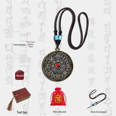 Round Style Lucky Charm Buddha Image Necklace Pendant for Men and Women, 4cm Travel Souvenir