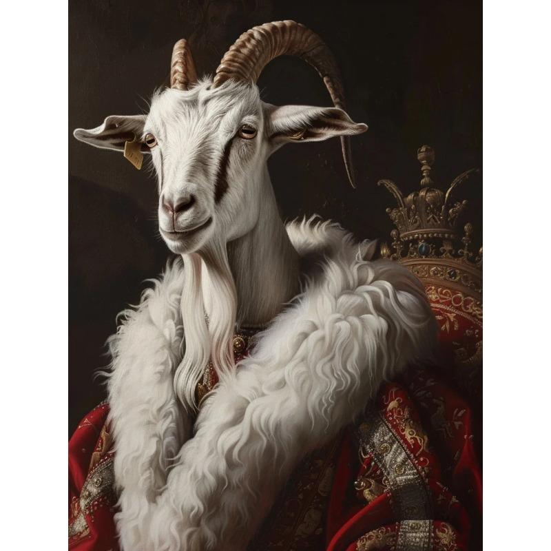 Funny Pet Dog Renaissance Animal Portraits Minimalist Wall Art Print Canvas Painting for Living Room Modern Home Decor