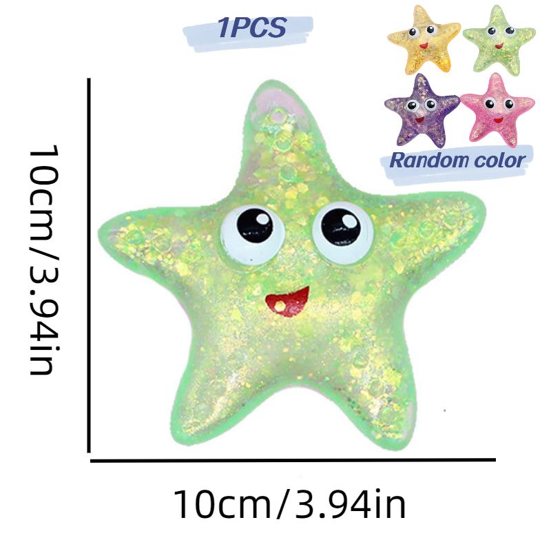 

Decompression Fish Star Toy Squeezable Slow Rebound Kid Soft Sequin Squishy Gift