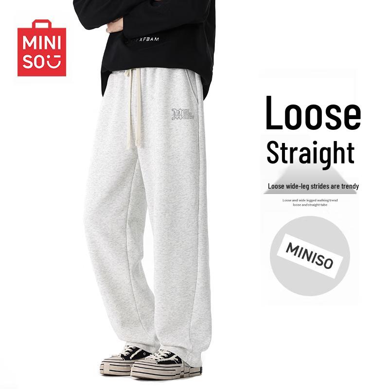 MINISO Men's Relaxed Fit Straight Leg Casual Pants