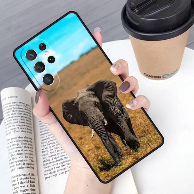 Elephant Baby Nature Phone Case Cover For Samsung Galaxy S24 S25 Ultra S21 S22 Ultra S10E Note 10 Plus Note 20 FE S23