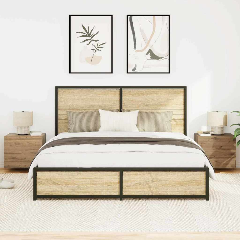 Nightstand Set of 2 Artisan Oak Finish 50 x 39 x 41 cm Engineered Wood