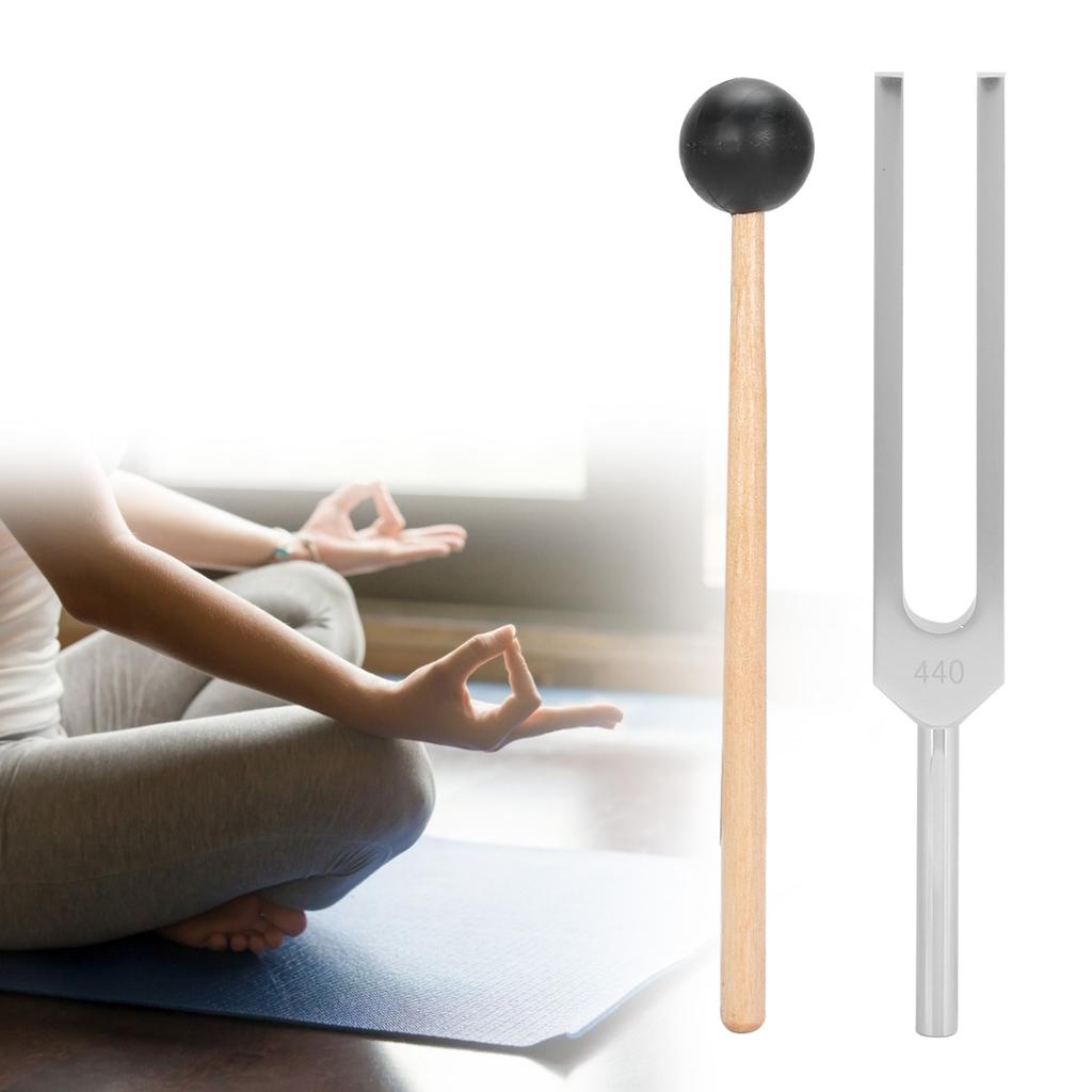440HZ Klangheiltherapie Stimmgabel Aluminiumlegierung Stimmgabel Hammer Werkzeugset